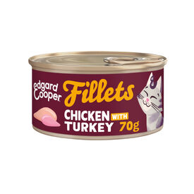 Edgard & Cooper Comida h&uacute;mida Filetes de Frango e Peru em lata para gatos