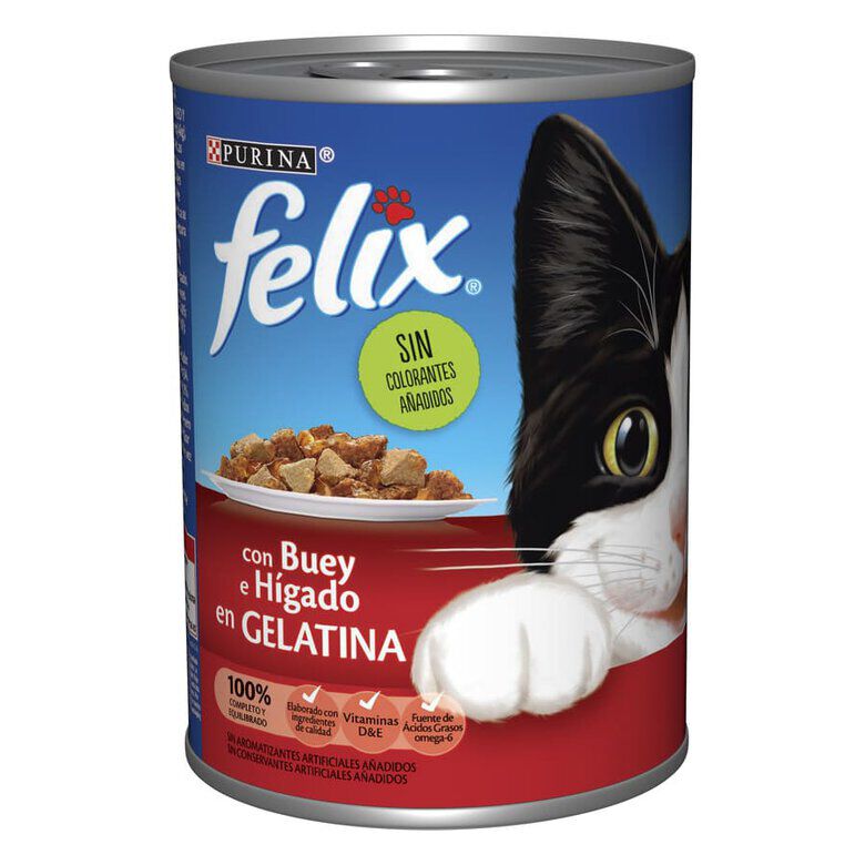 400 g Purina Felix carne de boi e f&iacute;gado lata para gatos, , large Imagem n&uacute;mero 1