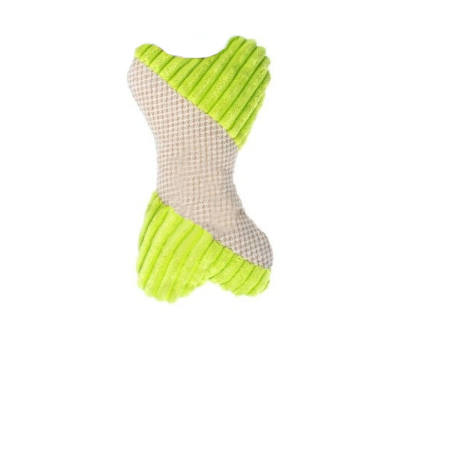 Play&Bite Premium Osso verde de peluche para c&atilde;es, , large Imagem n&uacute;mero 1