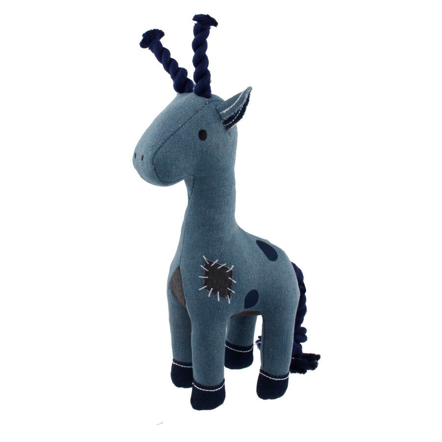 Tootoy! Comfort Denim Giraffe peluche com som e corda para c&atilde;es, , large Imagem n&uacute;mero 2