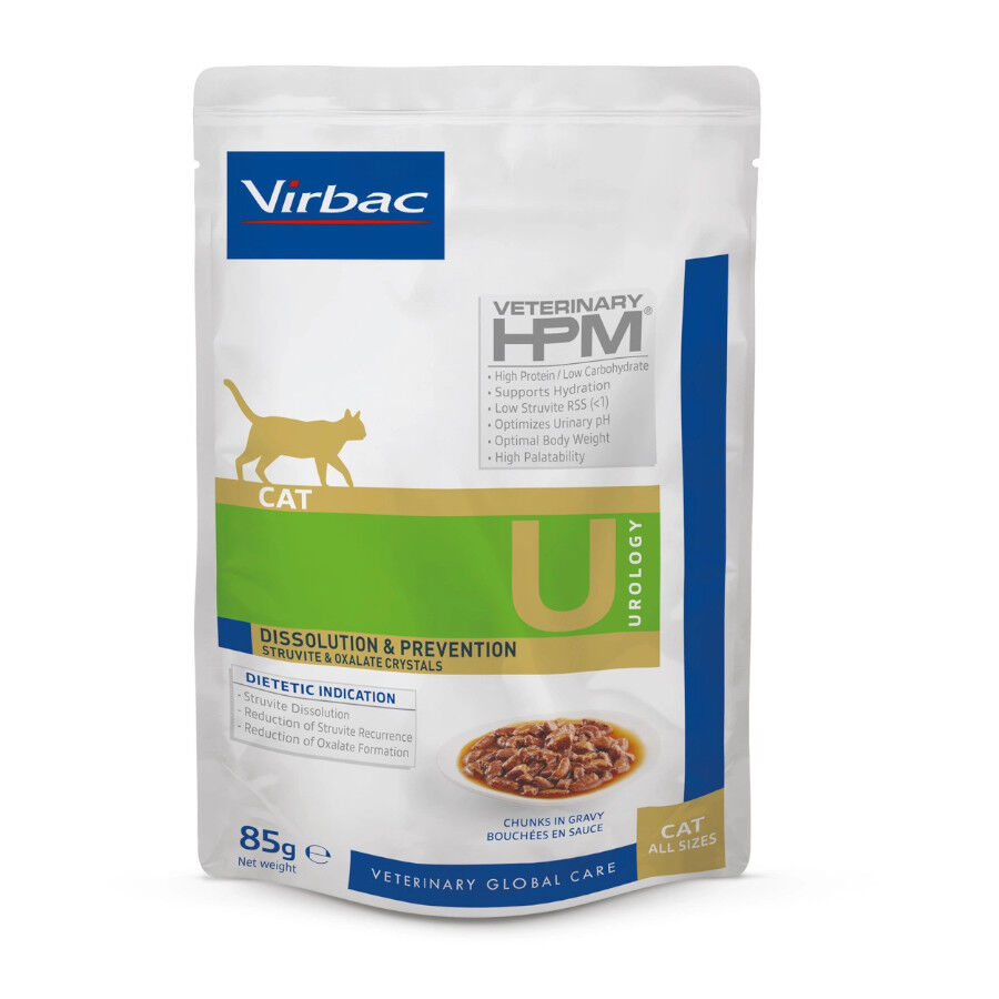 12 saquetas x 85 g Virbac HPM Urology Dissolution & Prevention Saqueta em molho para gatos, , large Imagem n&uacute;mero 2