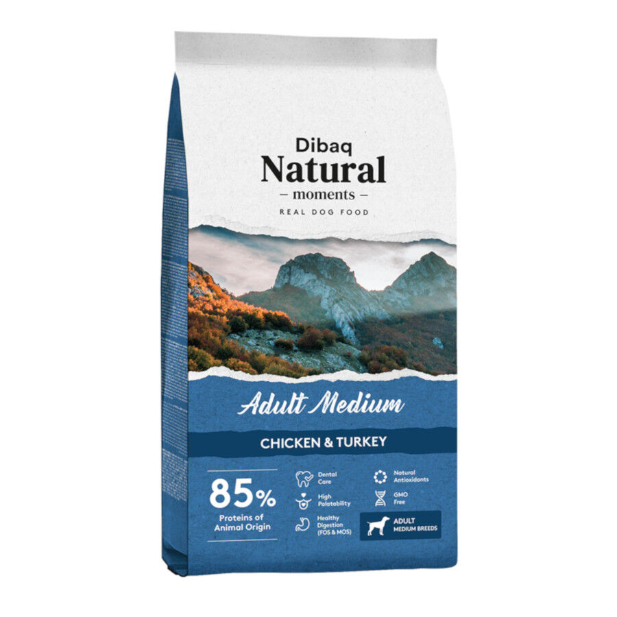 Dibaq Adult Medium Natural Moments Pollo y Pavo pienso para perros Imagem n&uacute;mero 1
