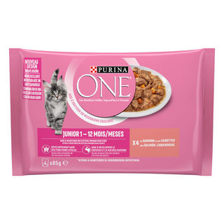 Purina One Junior Salmão saqueta em molho para gatos