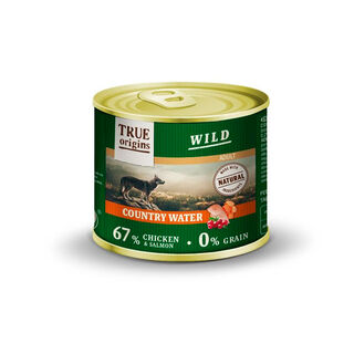 True Origins Wild Adult Country Water Frango e Salmão em patê lata para cães