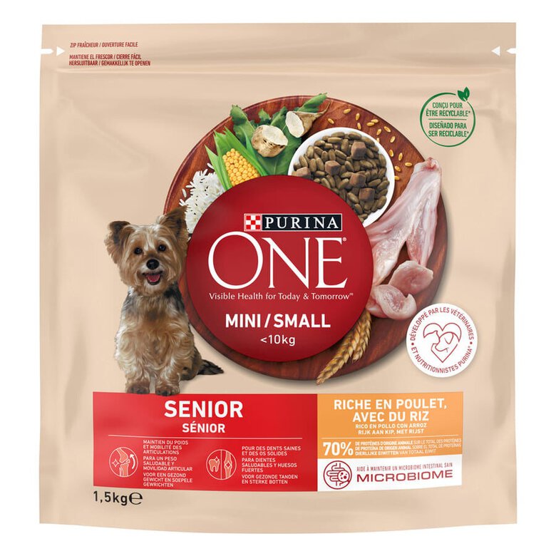 1.5 kg Purina One Senior 8+ Mini ração para cães,  Imagem número 1 1.5 kg Purina One Senior 8+ Mini ração para cães, , large Imagem número 1