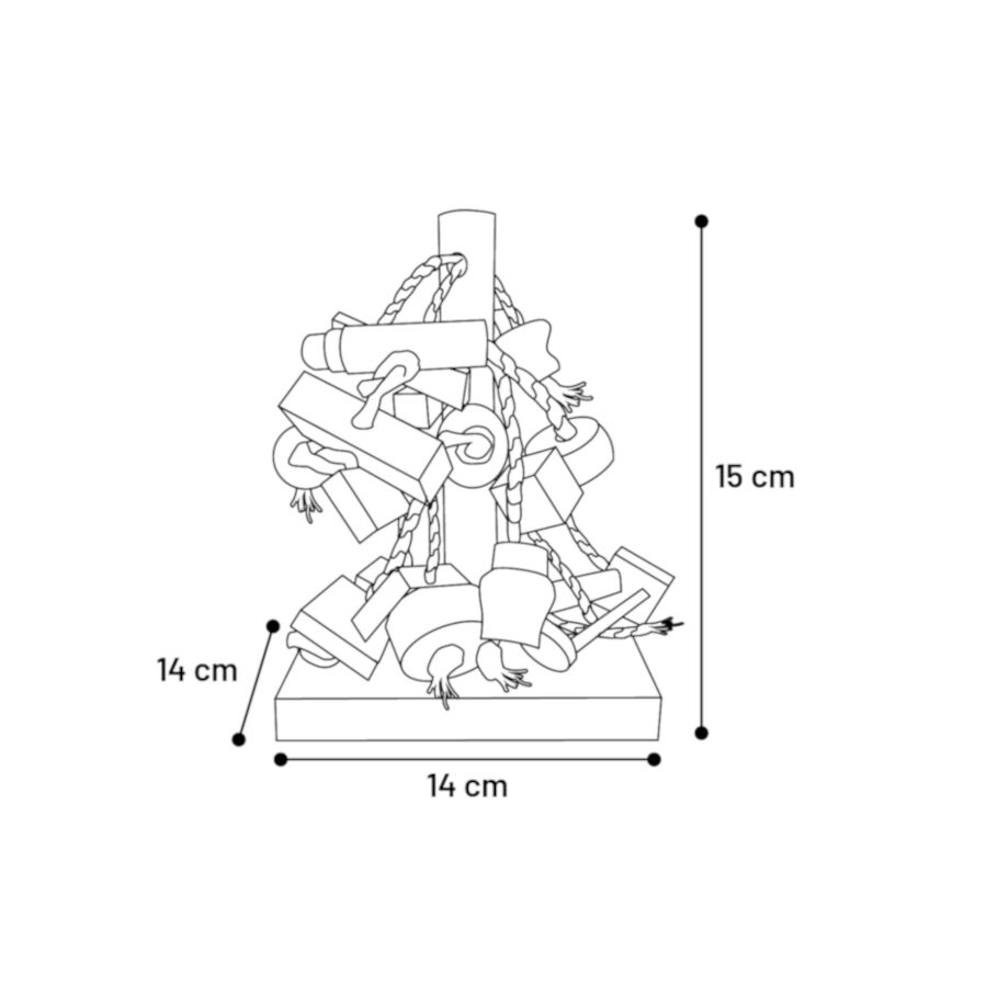 Flamingo Kobb Corda Multicolor e Brinquedo de Madeira para Periquitos, , large Imagem n&uacute;mero 3