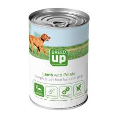 Alimento húmido para cães Breed Up Adult cordeiro com batatas 400 gr