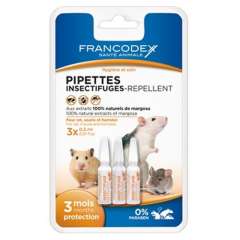 Pipetas antiparasitárias naturais para roedores Francodex