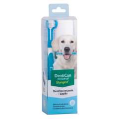 Kit escova + pasta de dentes para cães Dentican
