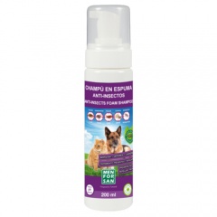 Menforsan champô em espuma anti-insetos para cães e gatos