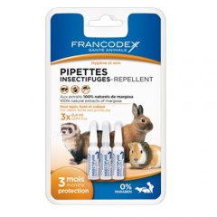 Pipetas antiparasitárias naturais para coelhos, furões e roedores Francodex