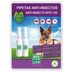 Pipetas naturais repelentes de insetos para cães Menforsan