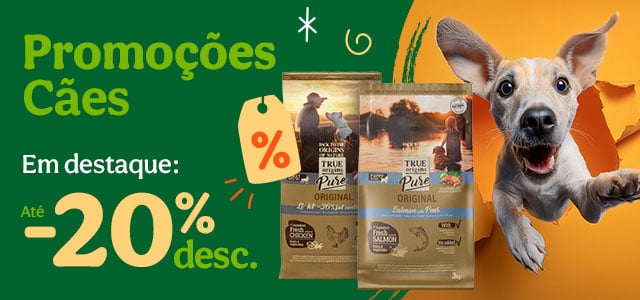 True Origins: Até 20% de desconto em ração para cão.