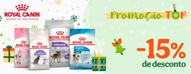 Royal Canin: Até 15% de desconto em ração.