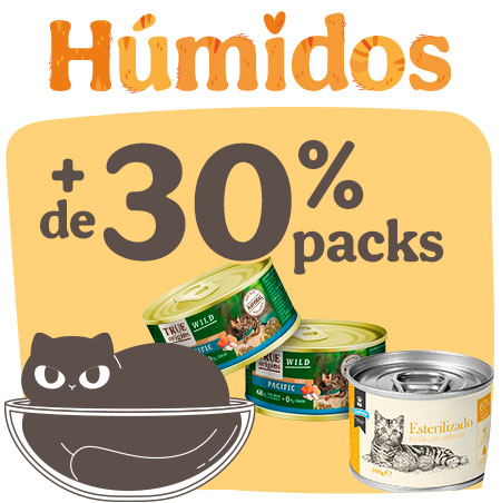 Mais de 30% de desconto em packs de comida húmida para gato. Sabor e nutrição diária.