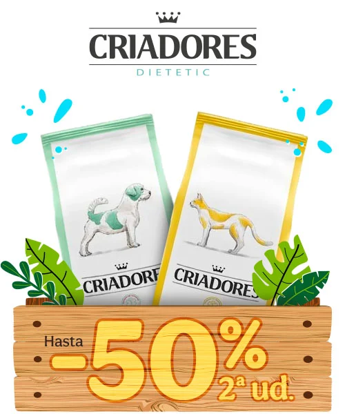 Criadores Dietetic: Hasta 50% dto en la 2ª ud de pienso para tu peludo.