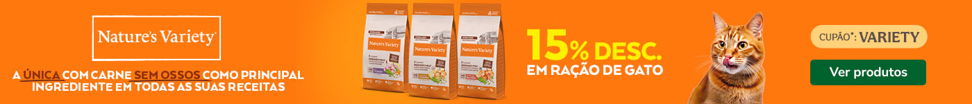 Nature's Variety Grain Free: 15% de desconto em ração para gato.