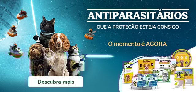 Livres de parasitas! Antiparasitários para cães e gatos.