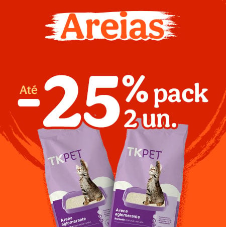 Até 25% de desconto em packs de 2 sacos de areia.