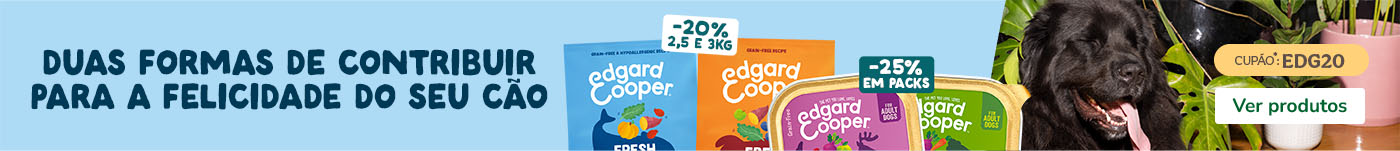 Edgard & Cooper: 20% de desconto em ração e 25% de desconto em alimento húmido para cão.