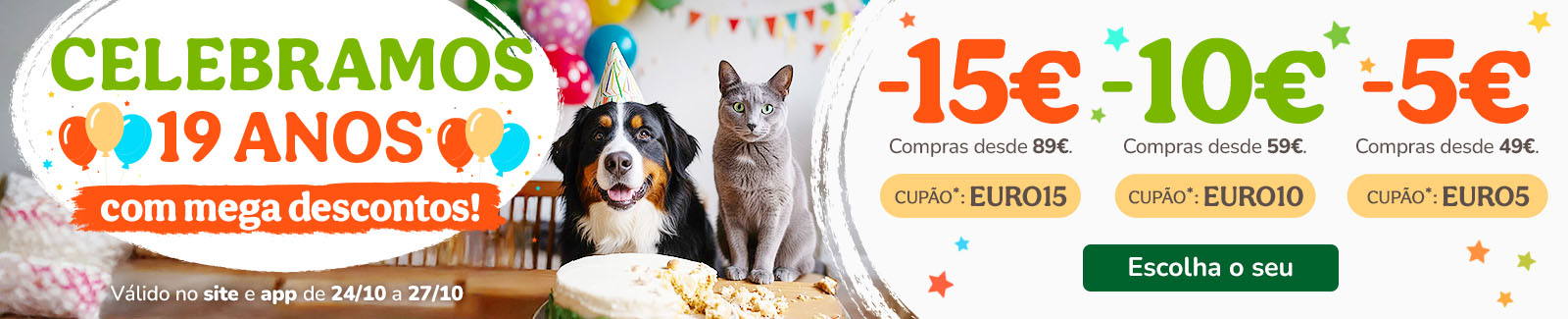 15€ de desconto em compras desde 89€ com o cupão: EURO15 ou 10€ de desconto em compras desde 59€ com o cupão: EURO10 ou 5€ de desconto em compras desde 49€ com o cupão: EURO5 15€ de desconto em compras desde 89€ com o cupão: EURO15 ou 10€ de desconto em compras desde 59€ com o cupão: EURO10 ou 5€ de desconto em compras desde 49€ com o cupão: EURO5