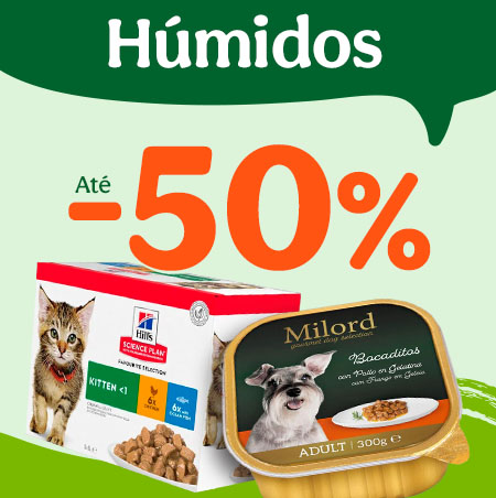 Comida húmida até 50% de desconto