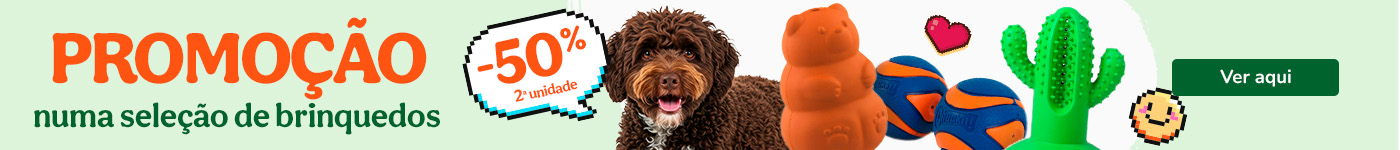 Tootoy e Chuck It: 50% de desconto na 2.ª unidade de brinquedos para cães.