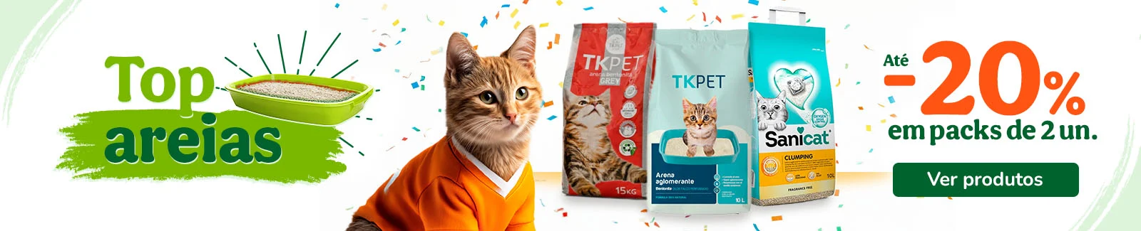 At&eacute; 20% de desconto em packs de 2 unidades de areia.