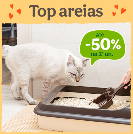 Até 50% de desconto na 2ª unidade de areia para gato na Tiendanimal. Aproveite esta oferta para garantir conforto e higiene para o seu felino a preços reduzidos!