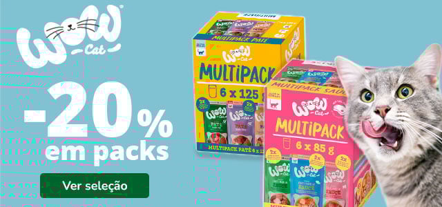 20% de desconto em packs de comida húmida para gato da Wow Gato.