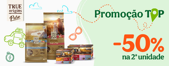 True Origins Pure: 50% de desconto na 2ª unidade de ração e de alimento húmido para cão..