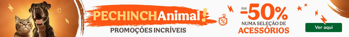 Pechinchanimal! Até 50% de desconto em acessórios para cão e gato.