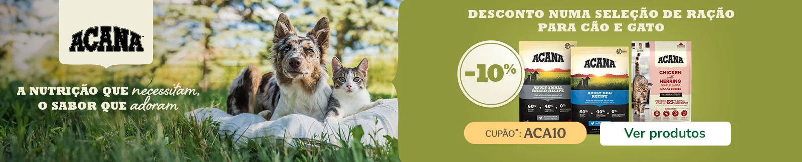 Acana: 10% de desconto em ração para o seu patudo.