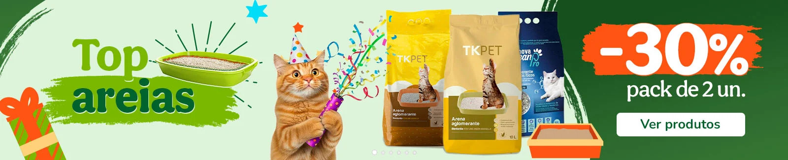 At&eacute; 30% de desconto em packs de 2 areias.