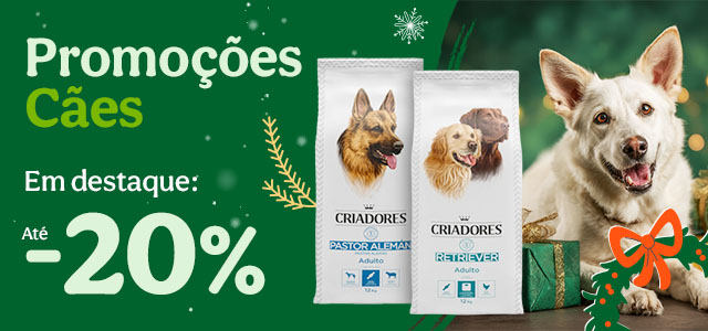 Criadores: Até 20% de desconto em ração para cão e +30% de desconto em packs de 12 húmidos.