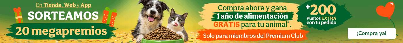 ¡Sorteo de Aniversario! Compra y sé uno de los 20 ganadores de un año de comida gratis. Y si eres socio del Premium Club... ¡200 puntos extra!