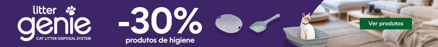 Até 30% de desconto numa seleção de produtos de higiene para gato da Litter Genie.