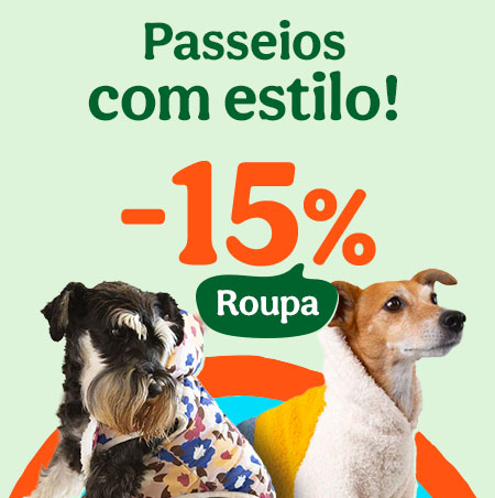 15% de desconto em roupa para cão e gato