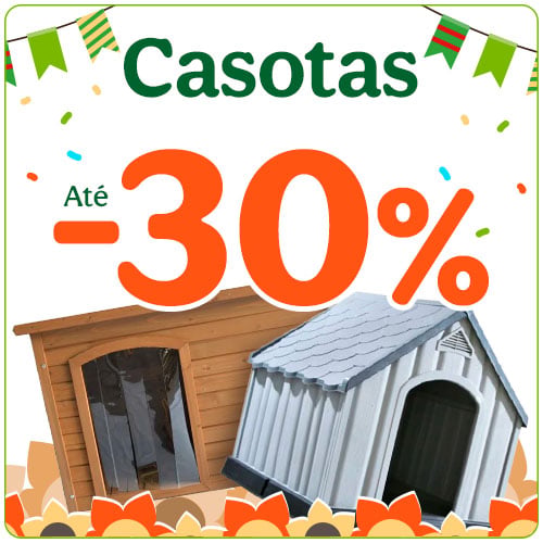 Até 30% de desconto numa seleção de casotas para o seu patudo.