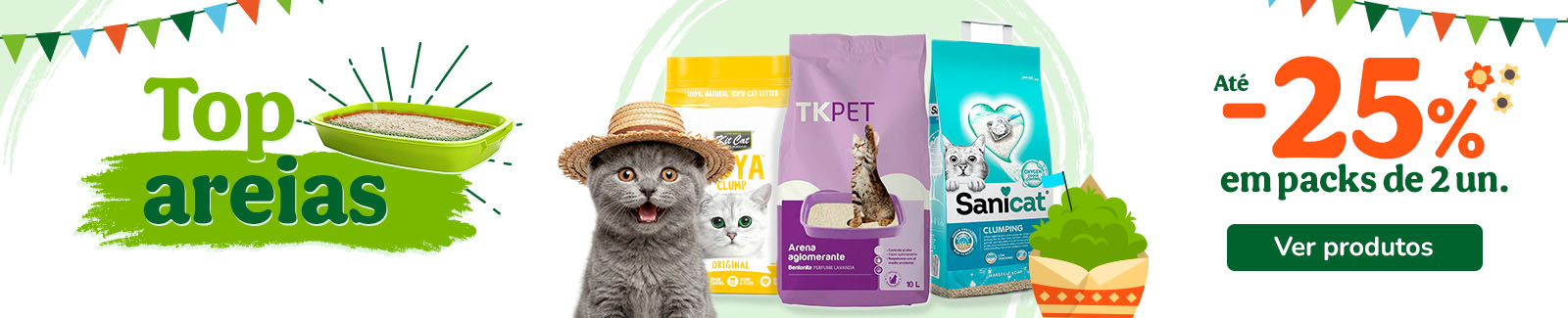 At&eacute; 25% de desconto em packs de 2 unidades de areia.