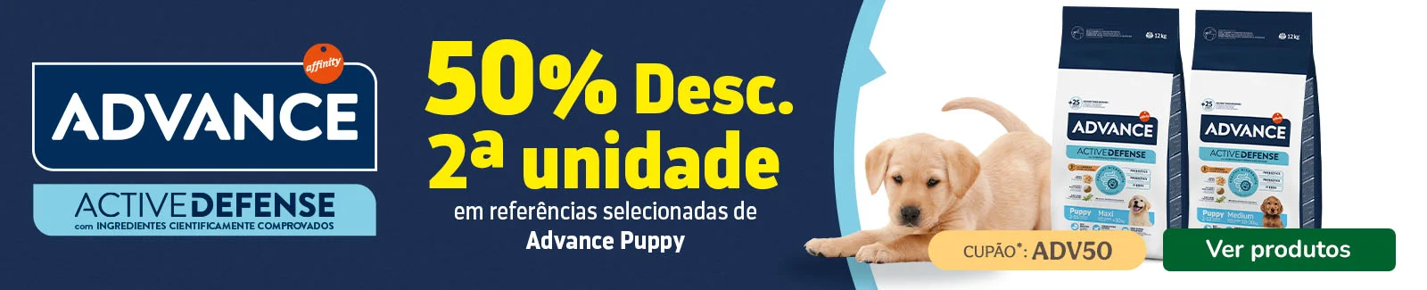 Advance: At&eacute; 50% de desconto na 2&ordf; unidade de ra&ccedil;&atilde;o para c&atilde;o.