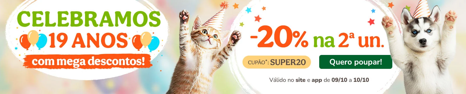 MÁXIMA POUPANÇA: 20% desconto na 2ª unidade com o cupão: SUPER20