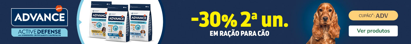 Advance: 30% de desconto na 2ª unidade de ração para cão.