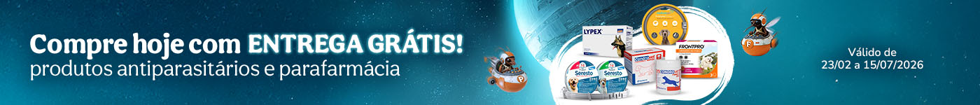 Compre hoje com entrega grátis, produtos antiparasitários e de parafarmácia.