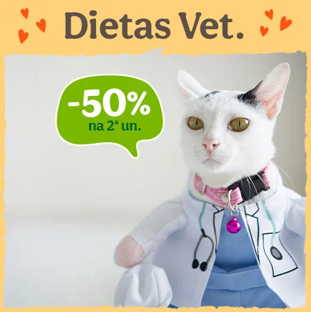 Criadores Dietas: 50% de desconto na 2ª unidade e 40% de desconto na 2ª unidade de alimento húmido para gato.
