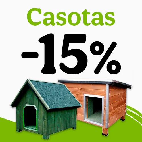 15% de desconto em casotas para cão.