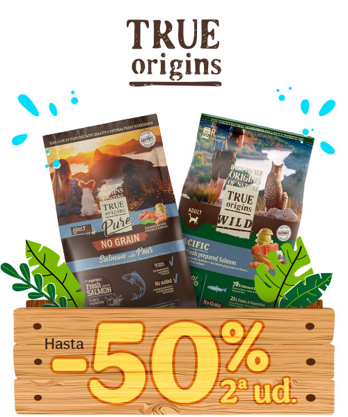 True Origins: Hasta 50% dto en la 2ª ud de pienso para tu peludo.