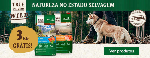 12+3 unidades grátis na compra de ração para cães True Origins WILD, promoção exclusiva Tiendanimal.