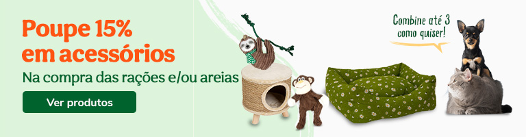 Desconto em acessórios na compra de ração ou areia