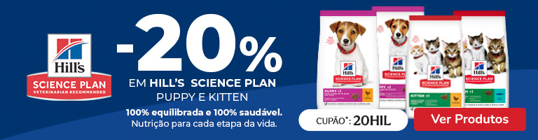 -20% em rações seleciondas Hill's Science Plan Puppy e Kitten